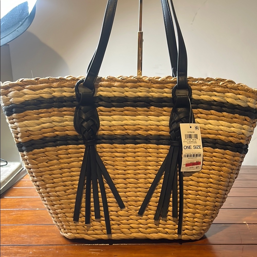 Style & Co straw tote bag